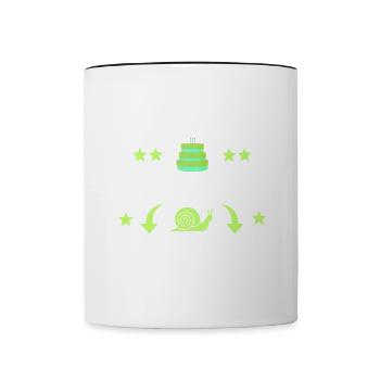Joyeux Anniversaire en Retard Escargot - Mug contrasté - blanc/noir - Devant
