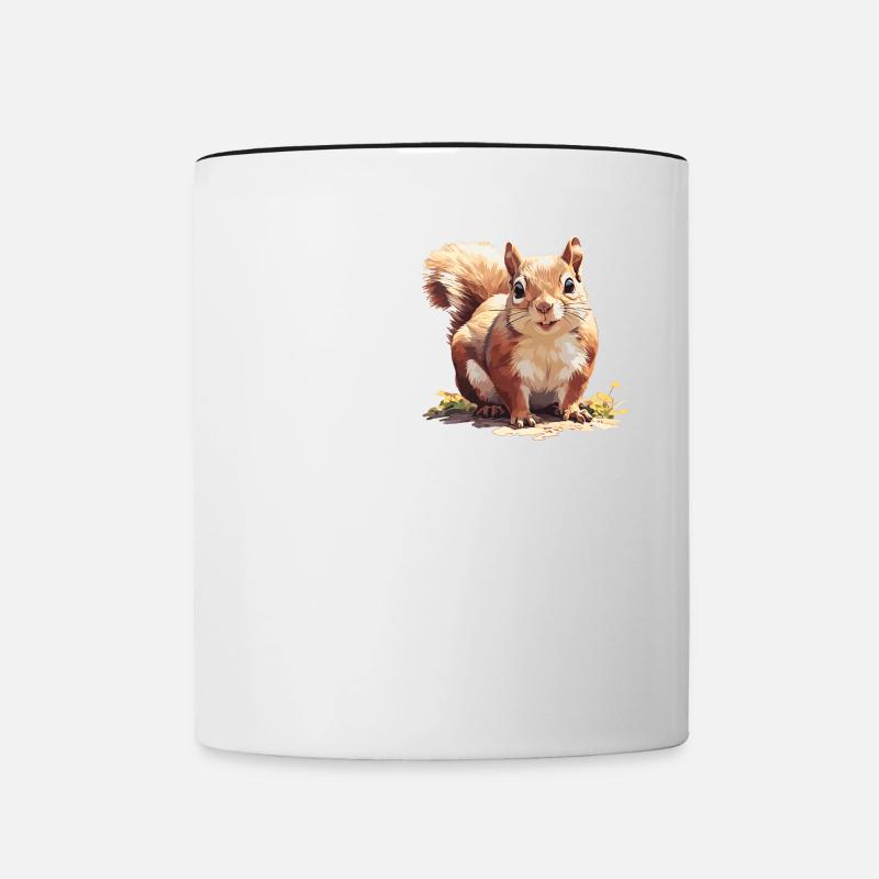 Eichhörnchen - Tasse zweifarbig - Weiß/Schwarz
