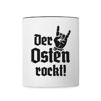 Der Osten rockt Ostdeutschland - Tasse zweifarbig - Weiß/Schwarz - Vorne