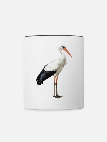 Störche Storch - Tasse zweifarbig - Weiß/Schwarz