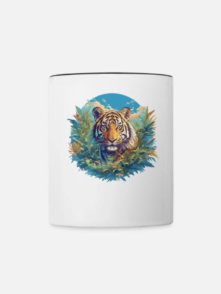 Sumatra-Tiger - Tasse zweifarbig - Weiß/Schwarz