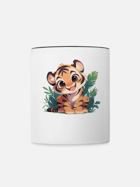 Sumatra-Tiger - Tasse zweifarbig - Weiß/Schwarz