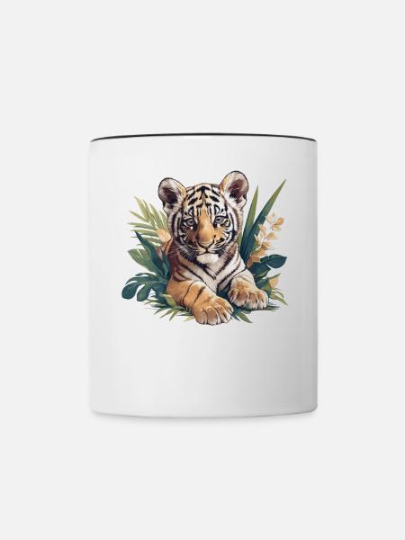 Sumatra-Tiger - Tasse zweifarbig - Weiß/Schwarz