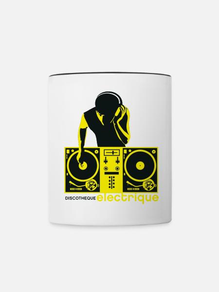 discotheque electrique - Tasse zweifarbig - Weiß/Schwarz