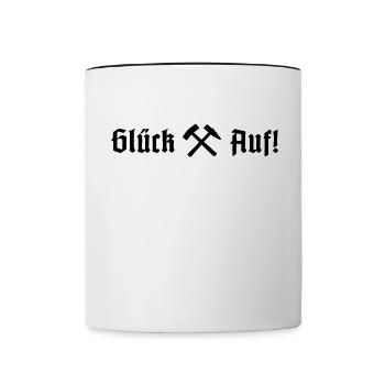 Glück Auf! Glückauf - Tasse zweifarbig - Weiß/Schwarz - Vorne