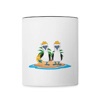 Galapagosinseln Blaufußtölpel Weihnachten - Tasse zweifarbig - Weiß/Schwarz - Vorne