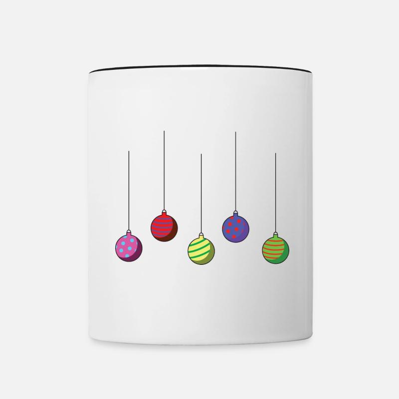 Boules de Noel Noel Noel Avent - Mug contrasté - blanc/noir