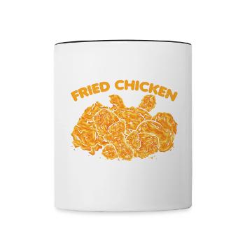 Foodaholic Funny Fast Food Poulet frit Lebenssti - Mug contrasté - blanc/noir - Devant