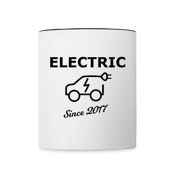 2017 Electric cars - Contrasting Mug - white/black - Front