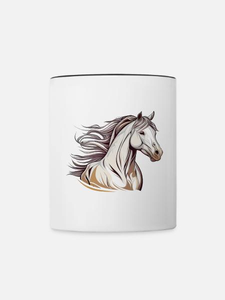 Wildpferd - Tasse zweifarbig - Weiß/Schwarz