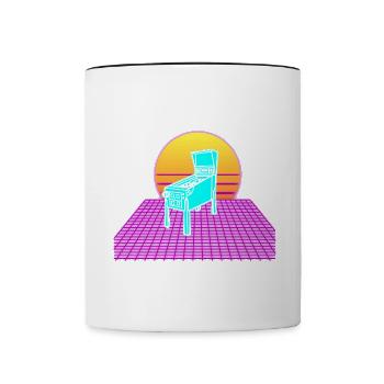 Pinball Machine Retro Vintage Arcade Spiel Liebhab - Tasse zweifarbig - Weiß/Schwarz - Vorne