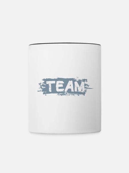 Fussball Team - Tasse zweifarbig - Weiß/Schwarz