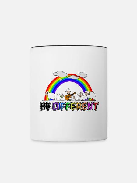 Schaf - be different - Tasse zweifarbig - Weiß/Schwarz