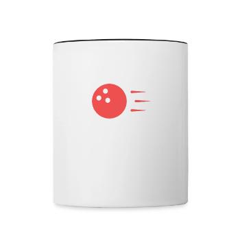 Bowlen Sprüche Bowling Bowler Kegeln Geschenk - Tasse zweifarbig - Weiß/Schwarz - Vorne