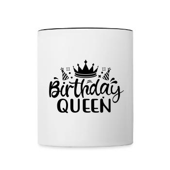 Birthday Queen 1 Happy Birthday - Tasse zweifarbig - Weiß/Schwarz - Vorne