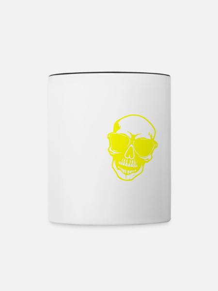 Stylisch Totenkopf - Tasse zweifarbig - Weiß/Schwarz