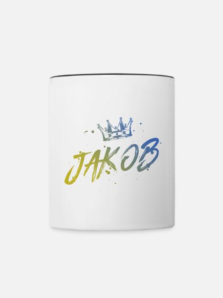 Jakob - Tasse zweifarbig - Weiß/Schwarz