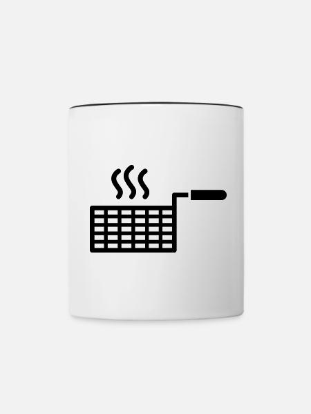 Fritteusenkorb - Tasse zweifarbig - Weiß/Schwarz