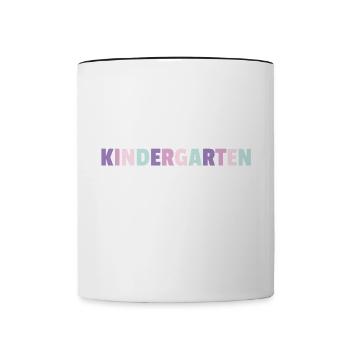 ich bin jetzt ein Kindergartenkind 2025 - Tasse zweifarbig - Weiß/Schwarz - Vorne