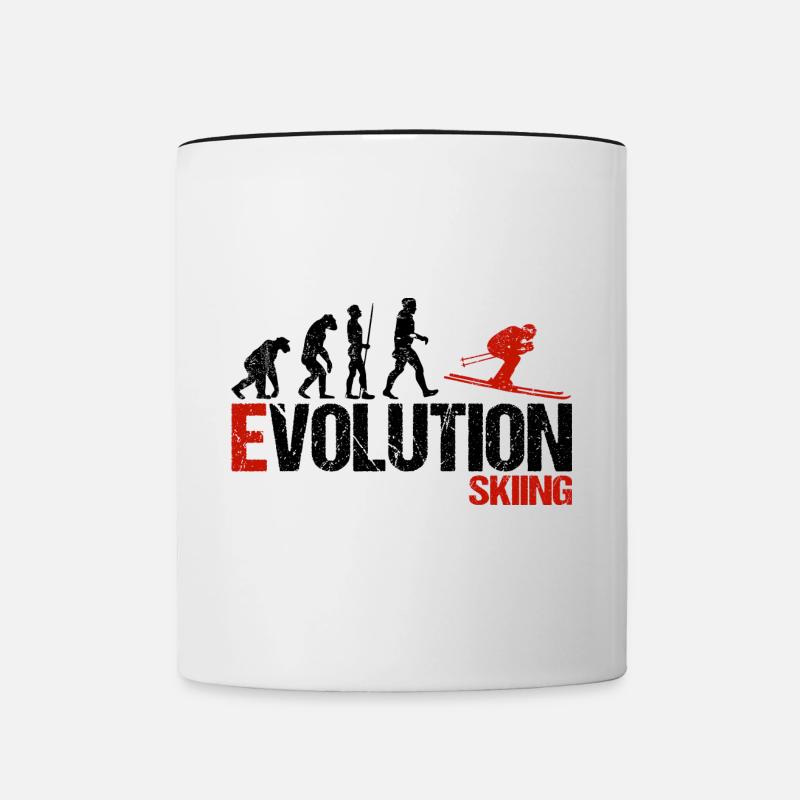 Évolution du ski - Mug contrasté - blanc/noir