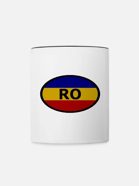 Die Fans aus Rumänien - Tasse zweifarbig - Weiß/Schwarz