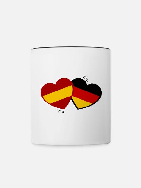 Die deutsch spanische Liebe - Tasse zweifarbig - Weiß/Schwarz