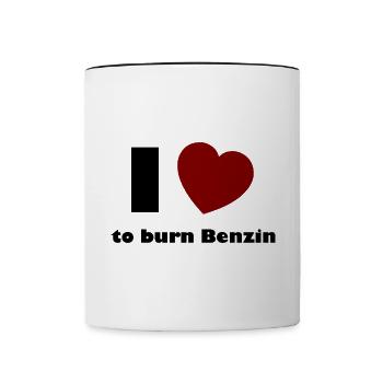 Die Benzin Freunde - Tasse zweifarbig - Weiß/Schwarz - Vorne