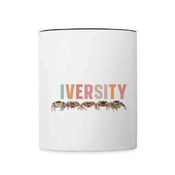 Klassische exotische Springspinnen Pet Collector L - Tasse zweifarbig - Weiß/Schwarz - Vorne