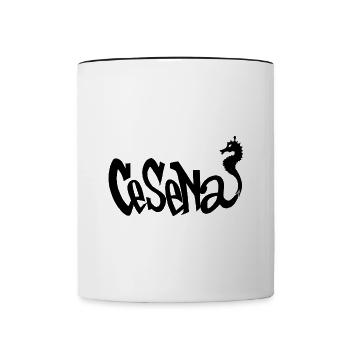 Wacholderdrossel - Tasse zweifarbig - Weiß/Schwarz - Vorne
