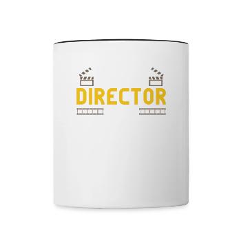 Because im the Director Kamera Chef Film Geschenk - Tasse zweifarbig - Weiß/Schwarz - Vorne