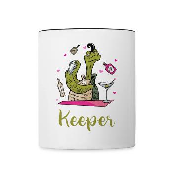 Tortue barman - Mug contrasté - blanc/noir - Devant