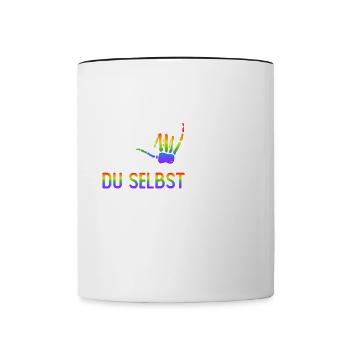 Trau Dich Du Selbst Zu Sein LGBTQ Pride Monat - Tasse zweifarbig - Weiß/Schwarz - Vorne