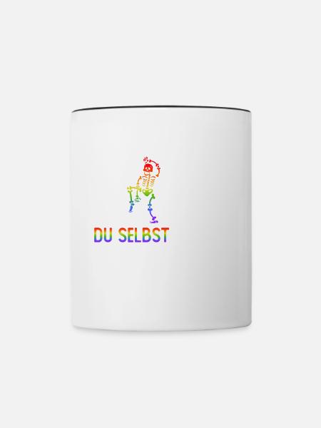Trau Dich Du Selbst Zu Sein LGBTQ Pride Monat - Tasse zweifarbig - Weiß/Schwarz