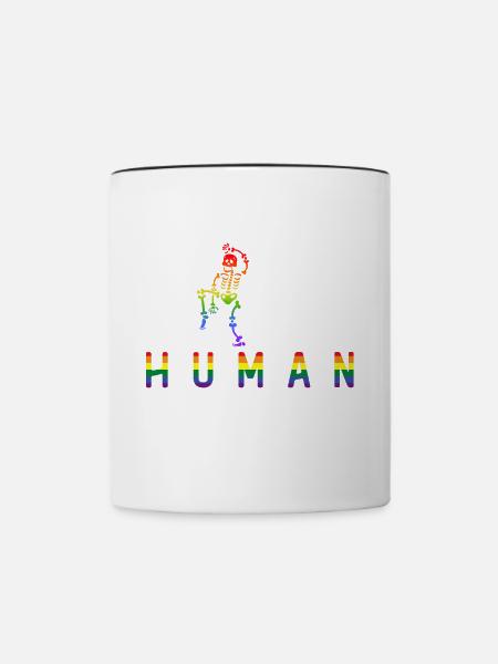 We Are All Human - Tasse zweifarbig - Weiß/Schwarz