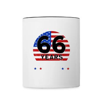 Il m’a fallu 66 ans pour être aussi beau - Mug contrasté - blanc/noir - Devant