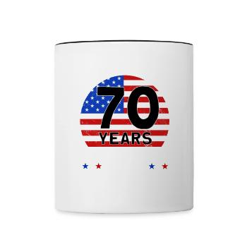 Il m’a fallu 70 ans pour être aussi beau - Mug contrasté - blanc/noir - Devant