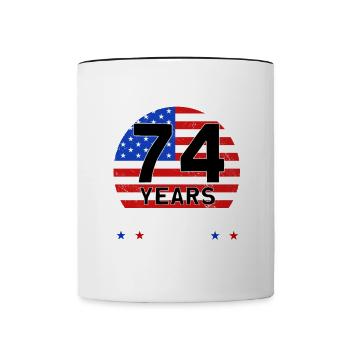 Il m’a fallu 74 ans pour être aussi beau - Mug contrasté - blanc/noir - Devant