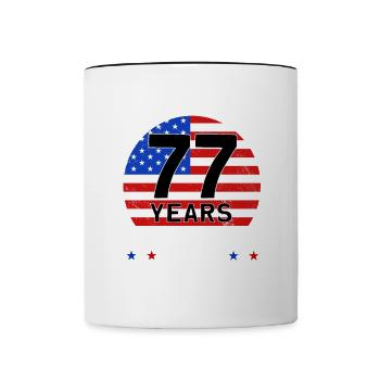 Il m’a fallu 77 ans pour être aussi beau - Mug contrasté - blanc/noir - Devant