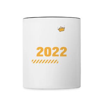 Opa 2022 Loading Schwangerschaftsankündigung - Tasse zweifarbig - Weiß/Schwarz - Vorne