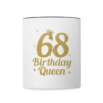 Anniversaire Reine 68 - Mug contrasté - blanc/noir - Devant