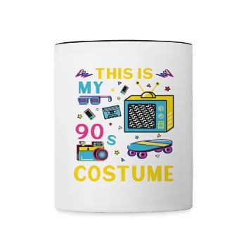 This is my 90s Costume - Tasse zweifarbig - Weiß/Schwarz - Vorne