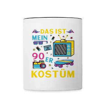 Das ist mein 90er Kostüm - Tasse zweifarbig - Weiß/Schwarz - Vorne