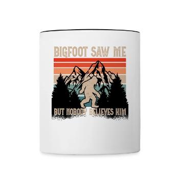 Bigfoot m’a vu mais personne ne le croit. - Mug contrasté - blanc/noir - Devant