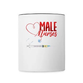Male Nurses Do It - Contrasting Mug - white/black - Front