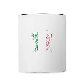 Ce mec aime son Corso de canne - Mug contrasté - blanc/noir - Devant