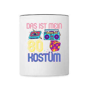 Das ist mein 80er Kostüm - Tasse zweifarbig - Weiß/Schwarz - Vorne