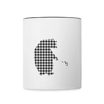Papa Bear Plaid Buffle Gris - Mug contrasté - blanc/noir - Devant