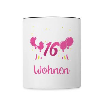 Endlich 16 Meine Eltern Wohnen Immer Noch Bei Mir - Tasse zweifarbig - Weiß/Schwarz - Vorne