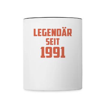 Legendär Seit 1991 - Tasse zweifarbig - Weiß/Schwarz - Vorne