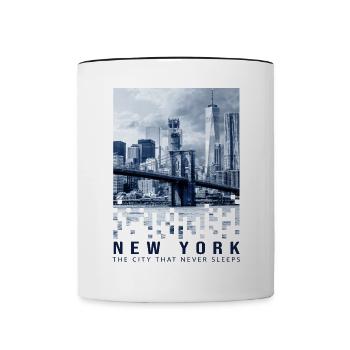 New York City Freiheitsstatue USA Souvenir NYC - Tasse zweifarbig - Weiß/Schwarz - Vorne